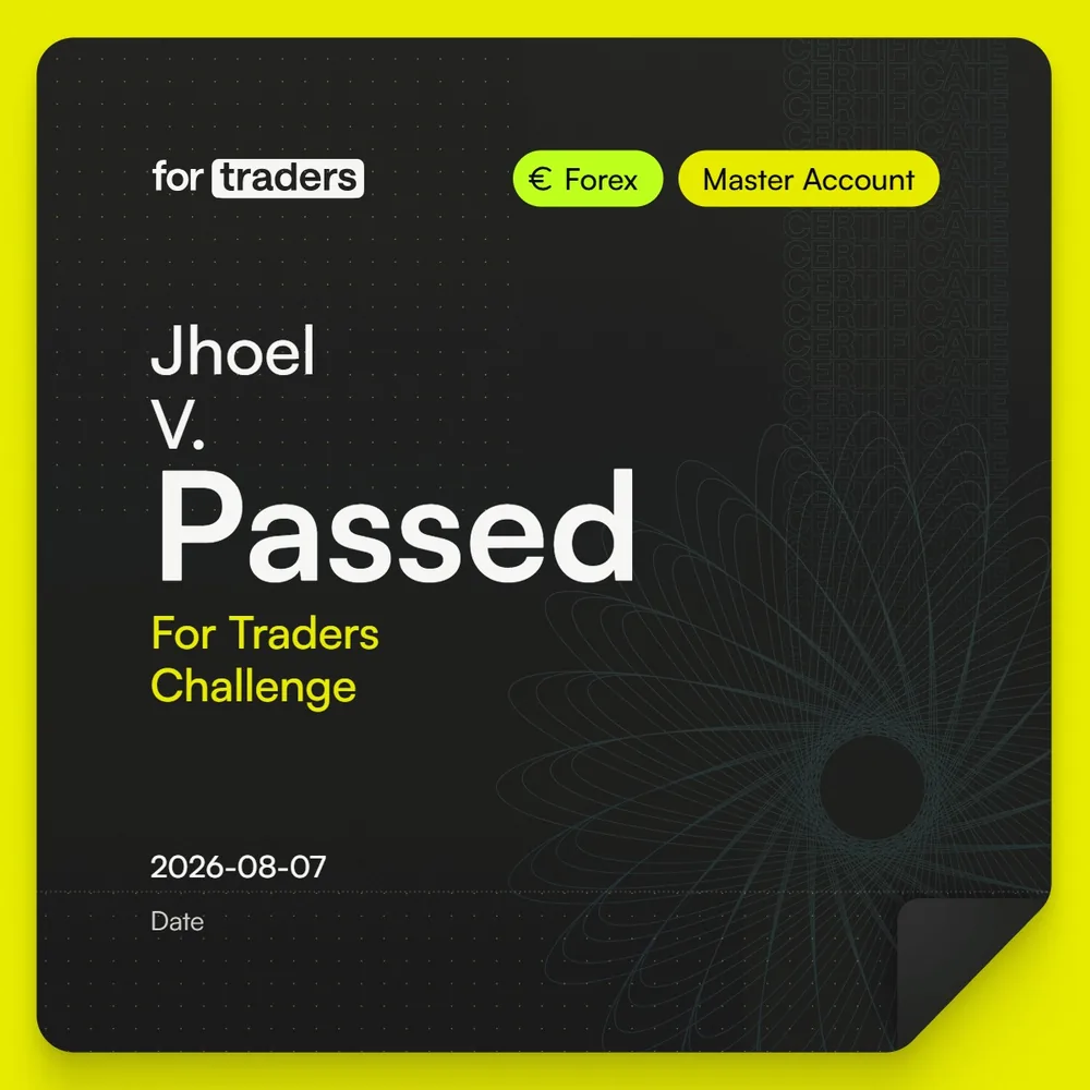 Certificado For Traders: Challenge superado, Forex, Master Account, 2026-08-07